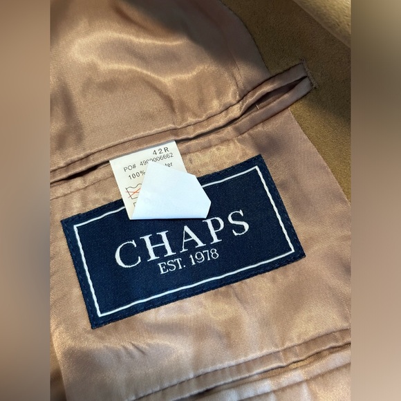 Men’s 42R Chaps tan blazer, ultrasuede finish - Picture 3 of 3